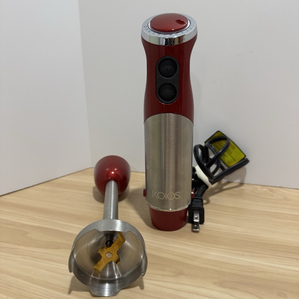 KOIOS 800W 4-in-1 Multifunctional Hand Immersion Blender 12 Speed Red HB-2046 - Picture 7 of 11